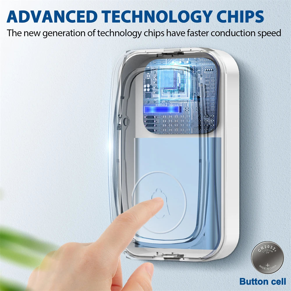 USB Wireless Doorbell Smart Welcome Door Bell Three-speed volume 38 Songs Melodies Doorbell For Home Bed Call Emergent Call