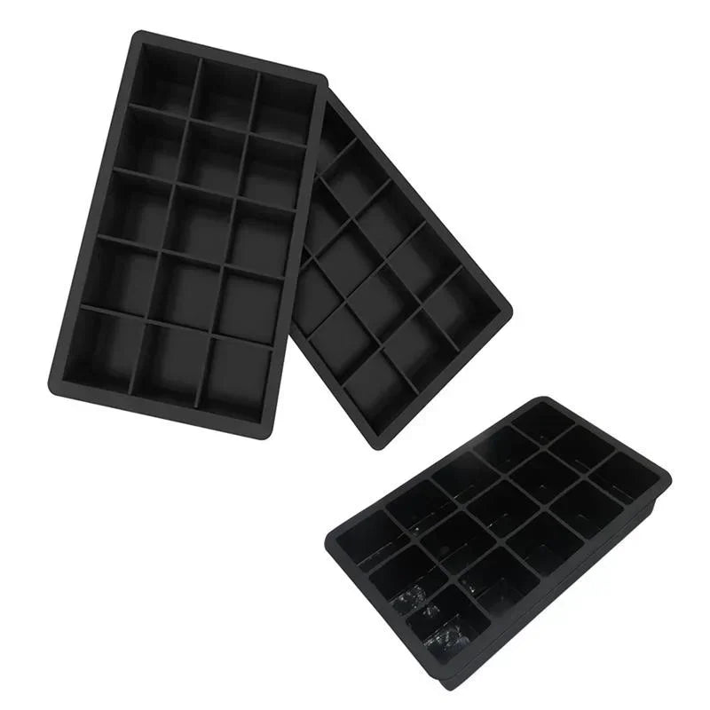 New 15 Grid Silicone Ice Cube Mold Big Tray Mold Ice Cube Maker Non-toxic Durable Bar Pub Wine Ice Blocks Maker