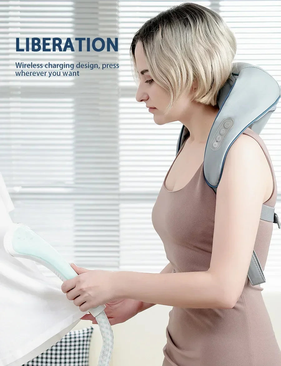 Hot-selling portable mini relaxation clay kneading smart heated shawl, multi-function acupressure massage for trapezius and neck
