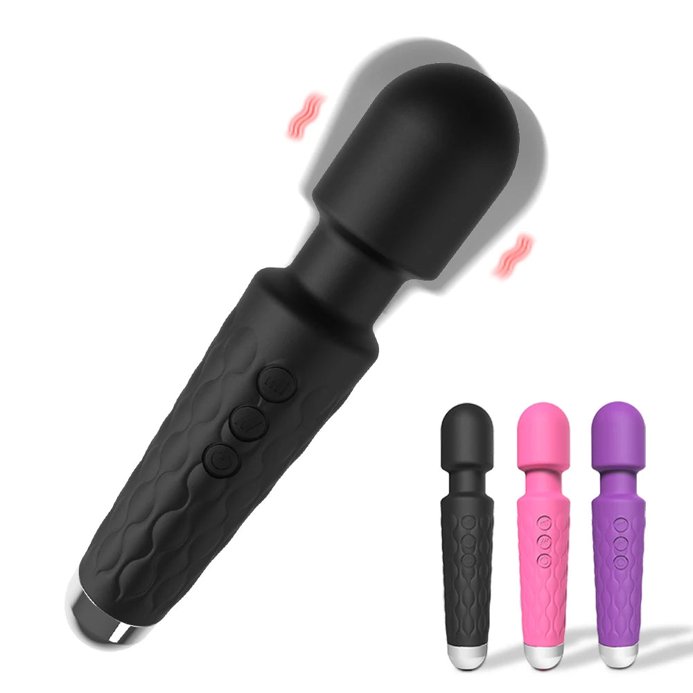 AV Magic Wand Vibrator for Woman 28 Powerful Vibrating Modes Clitoral Stimulator Flexible Silicone Body Massager Adult Sex Toys