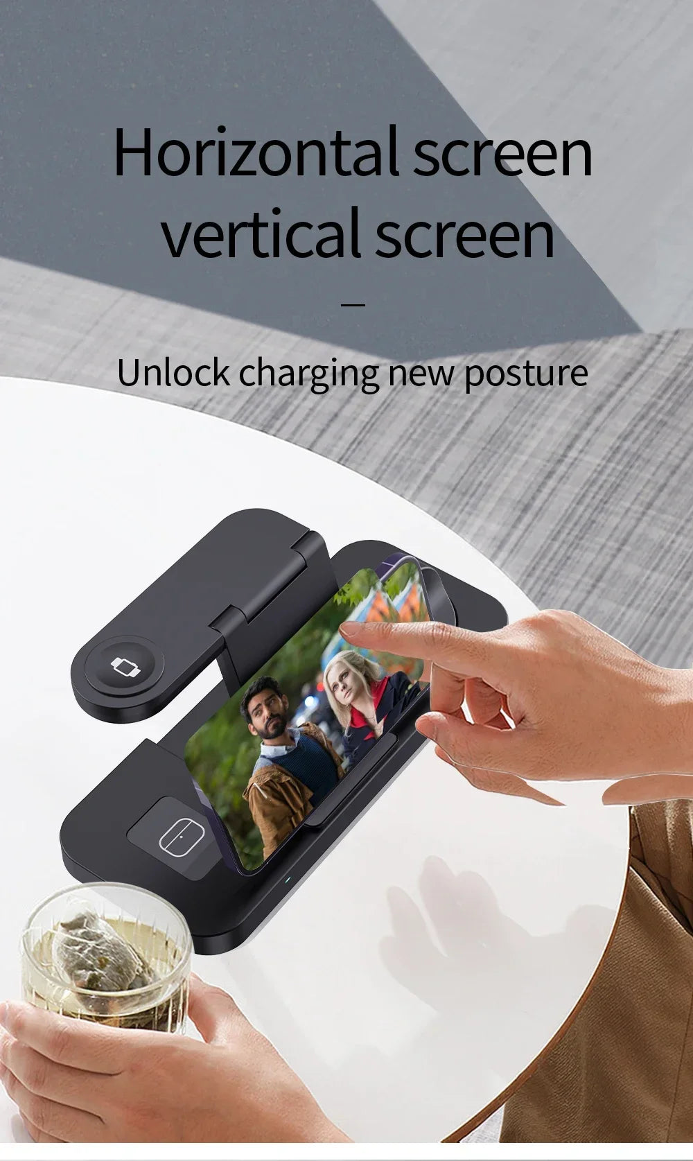 Foldable 6 In 1 Wireless Charger Stand For iPhone 15 14 13 12 11 X Apple Watch 8 7 6 5 4 3 2 Airpods Fast Charging Dock Station