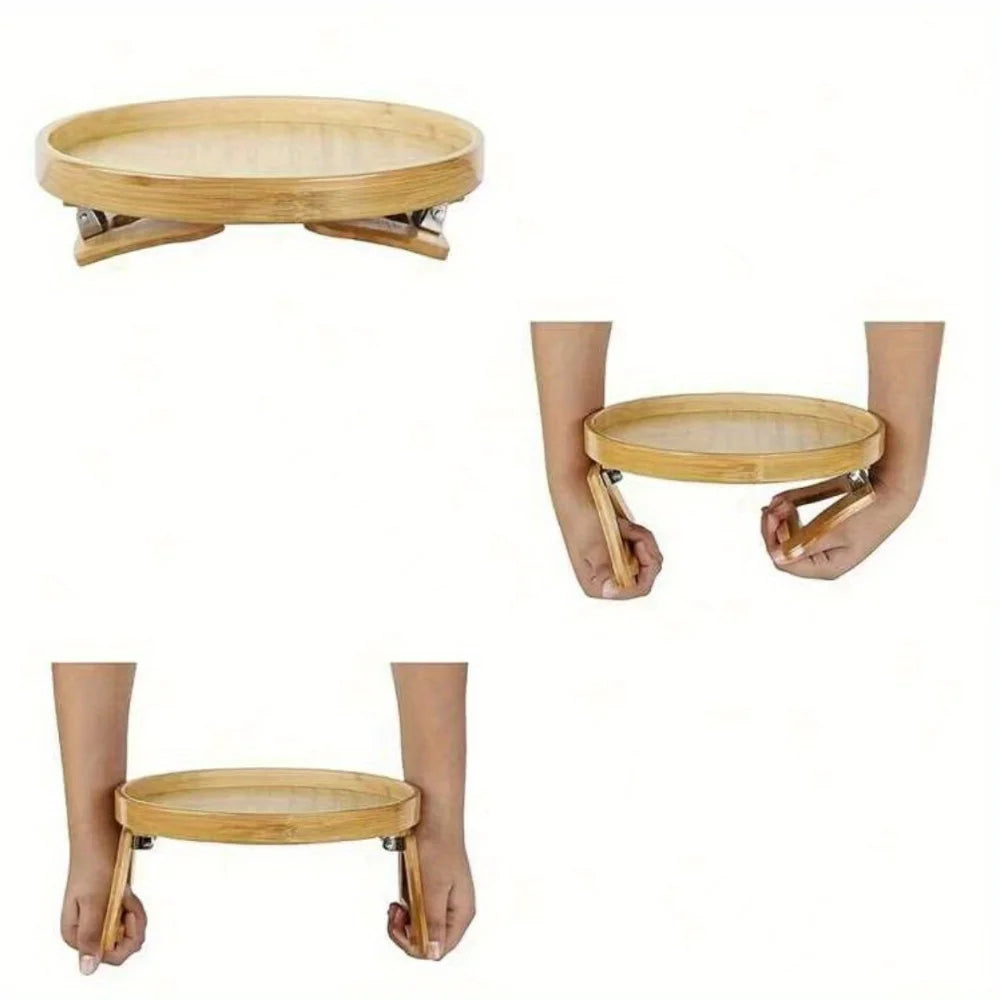 2026 Sofa Tray Table Sofa Armrest Clip-On Tray Natural Wooden Sofa Tray Practical TV Snack Tray for Remote Control Coffee Snacks