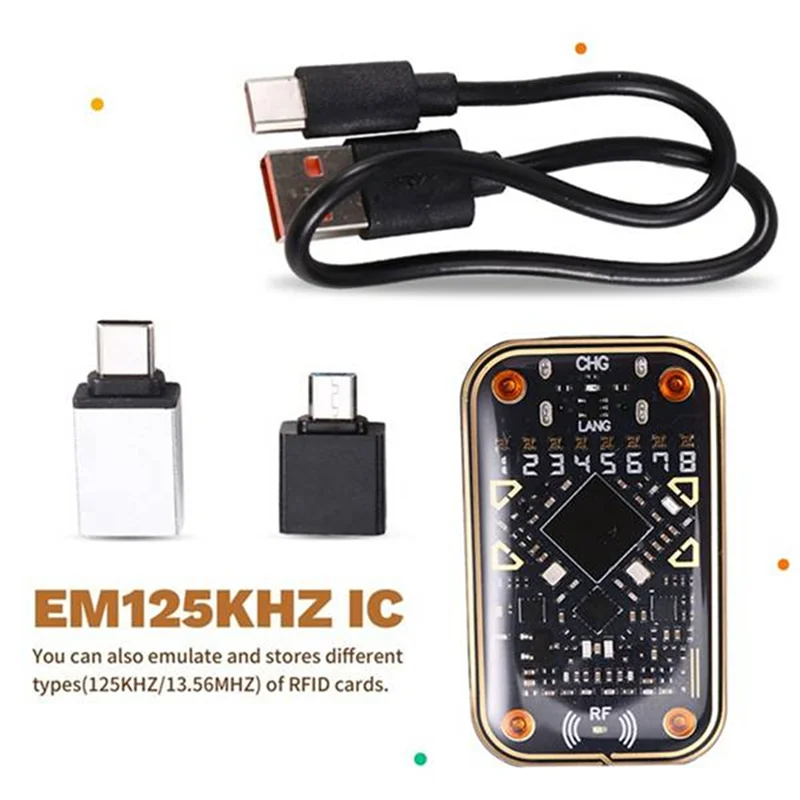 News Chameleon Ultra V2.0 RFID Smart Chip Reader NFC Duplicator+3XCUID 6XUID Keychain 125Khz 13.56Mhz Card Decode RFID Reader