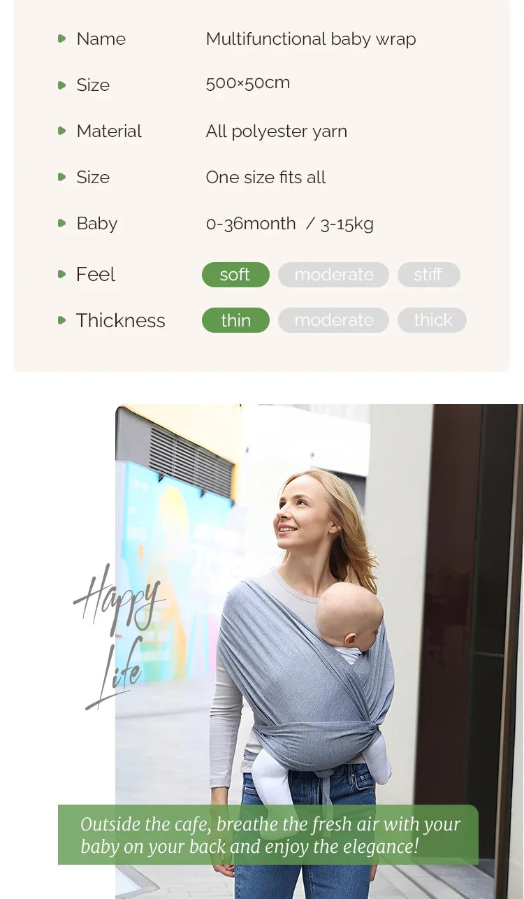 Ergonomic Baby Backpack Newborn Sling with Backpack Straps Outdoor Parenting X-shaped Support Comfortable Baby Carrier