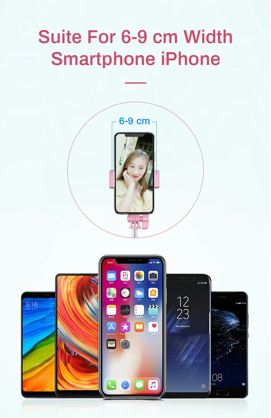 4in1 Wireless bluetooth compatible Selfie Stick LED Ring light Extendable Handheld Monopod Live Tripod for iPhone Android