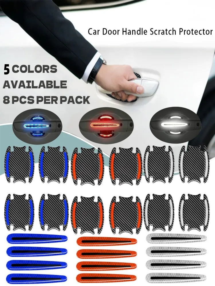 Car Door Handle Reflective Sticker Protection Sticker Door Handle Paint Surface Anti-scratch Reflective Sticker Car Accessories