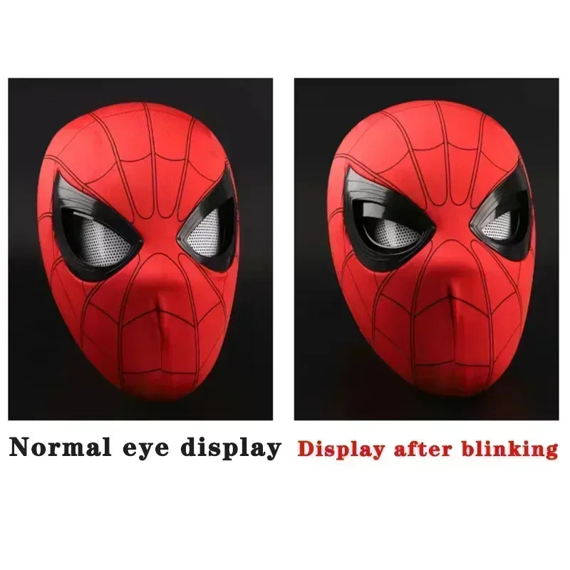 New Miles Spiderman Mask Headgear Cosplay Moving Eyes Electronic Mask 1:1 Remote Control Creative Cool Adult Kid Toys Gifts