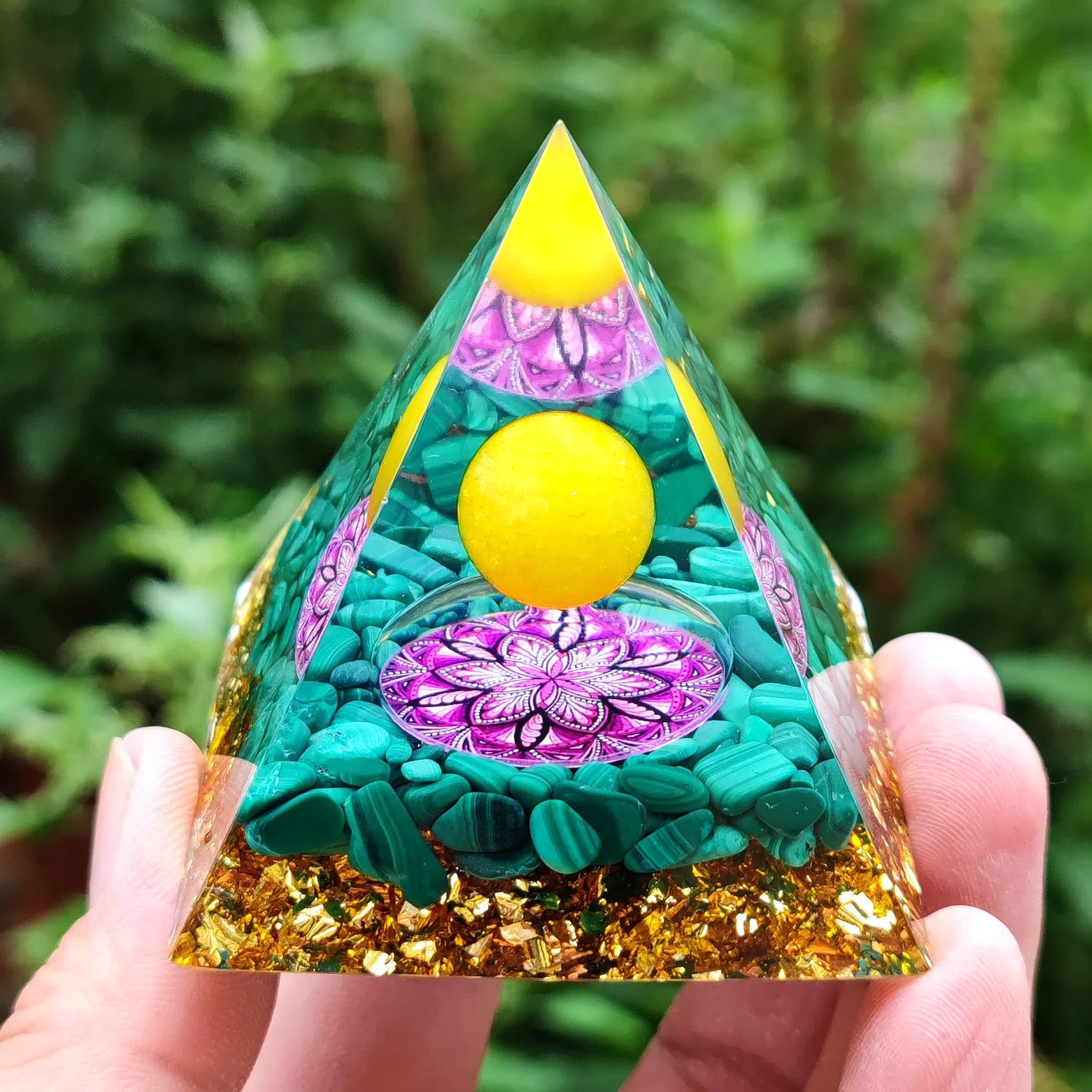 Orgonite Pyramid Crystals Natural Stone Orgone Energy Generator Healing Reiki Chakra Meditation Ornaments Crafts Office Decor