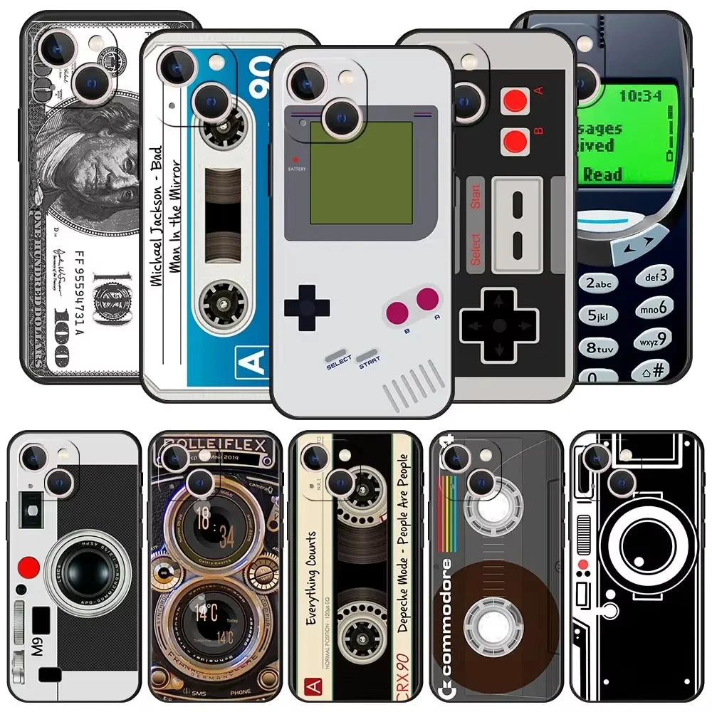 Vintage Tape Camera Gameboy Phone Case For iPhone Apple 17 16 15 14 13 12 11 Pro Max Mini 16E XR XS X XS Max Cover
