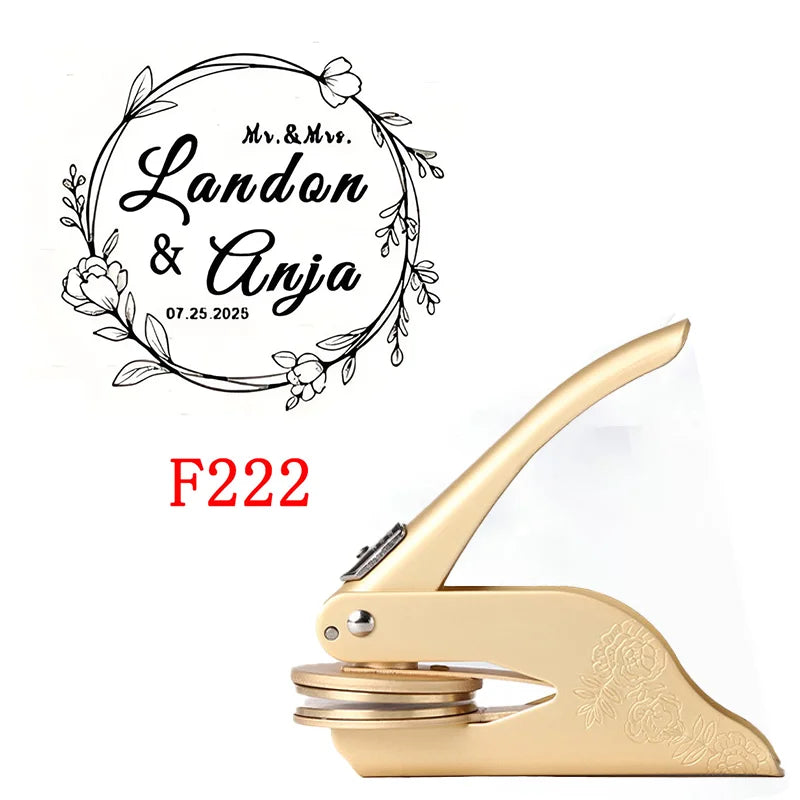 Custom Initials Embosser Stamp,Book Embosser Personalized LOGO Wedding Embossing Stamp, Address Stamp, Form the Library Embosser