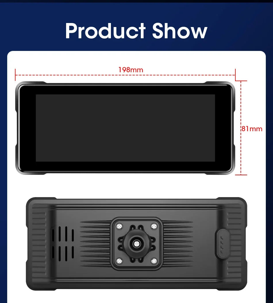 Srnubi 7 Inch Motorcycle Portable Navigation GPS Wireless Carplay Android Auto IP67 Waterproof Motorcycle Touch Screen Display