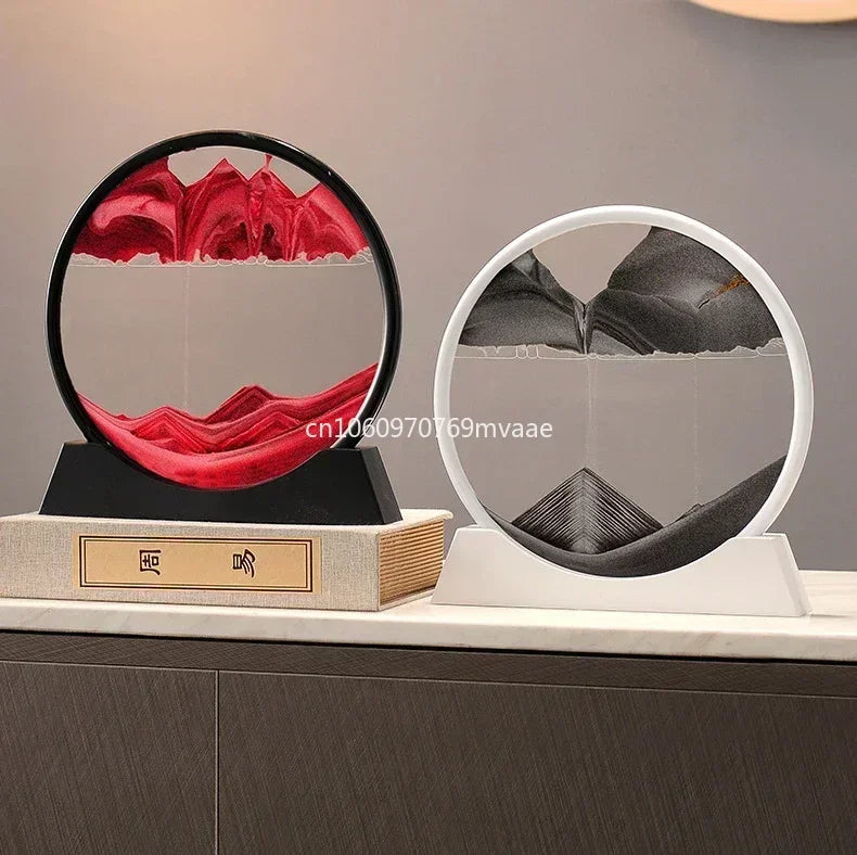 Sandscape Moving Sand Art Frame Quicksand 3D Dynamic Liquid Hourglass Kinetic Sand Painting Flowing Sand Office Home Decor Gifts