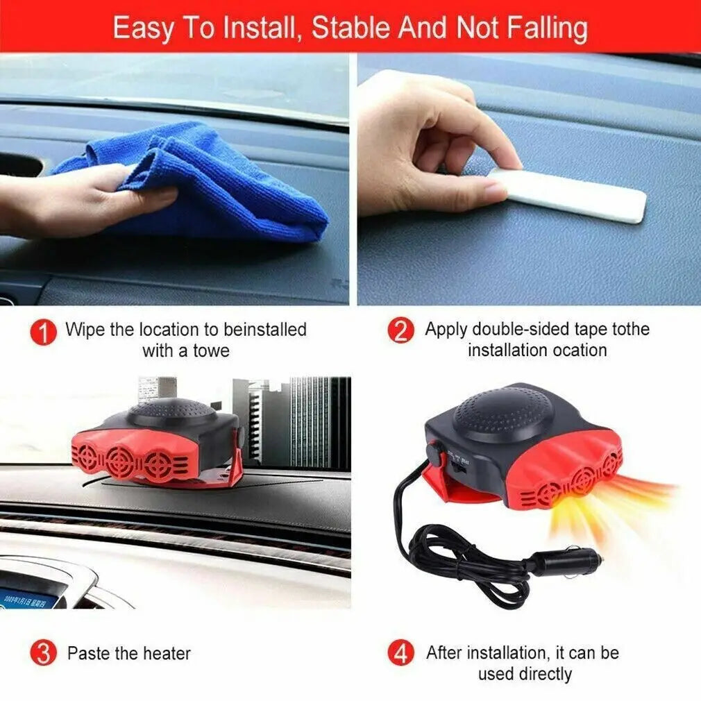 12V Car Electric Heating Fan Multifunctional Car Windshield Defroster Defogging Defrosting Heating Fan Car Heating Accessories