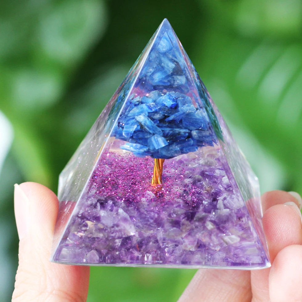 Orgonite Pyramid Crystals Natural Stone Orgone Energy Generator Healing Reiki Chakra Meditation Ornaments Crafts Office Decor