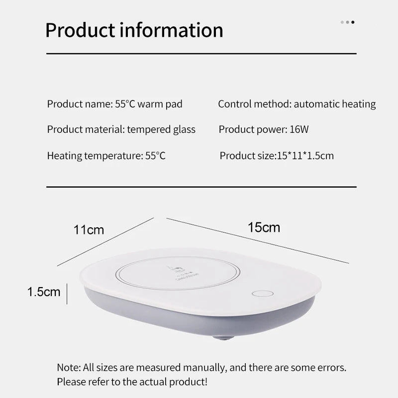 220V Electric Heating Coaster Heater Mug Warmer 55°C For Coffee Milk Tea Heating Pad Thermostatic Mat Kitchen Supplies
