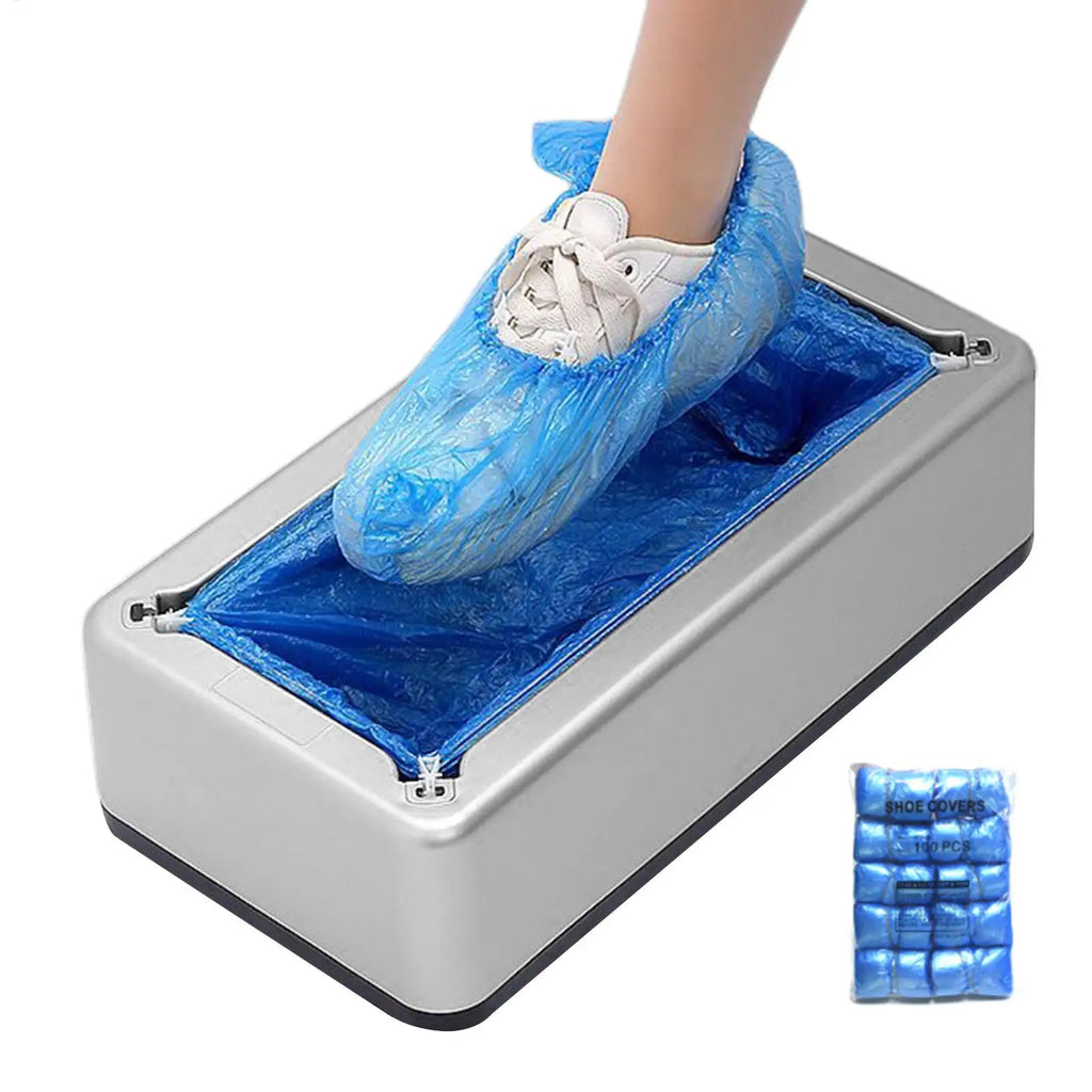 Automatic Shoe Cover Dispenser Machine with 100 Covers Non Slip Dustproof Disposable for Home Office Hospital Lab Entryway