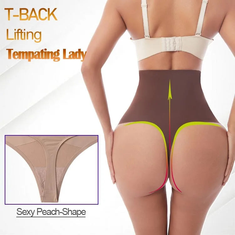 Women's High Waist ThongT-backCross X Shaping Tummy Control Panties Strong Body Shaping Waist Cincher Hip Lifter Seamless
