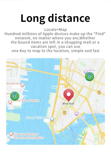 Security Bluetooth GPS Tracker Tag Based on iphone Find My app airtag Anti-lose Sound Locate Message Reminder Alarm Key Finder