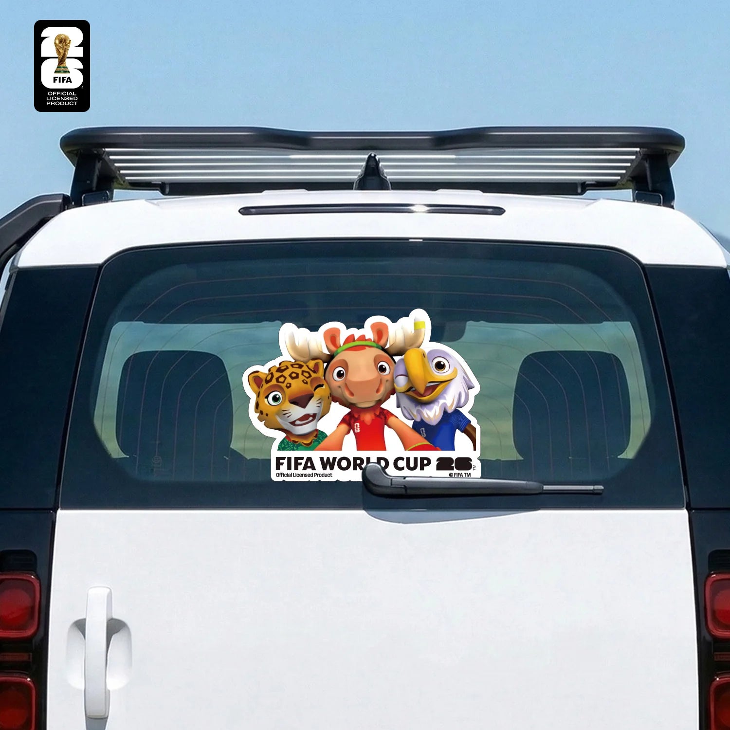 FIFA World Cup 2026 Car Decal Official World Cup Car Sticker with Trophy, Host City & Mascot Design - Waterproof Sticker for Car
