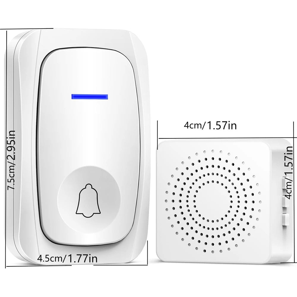 USB Wireless Doorbell Smart Welcome Door Bell Three-speed volume 38 Songs Melodies Doorbell For Home Bed Call Emergent Call