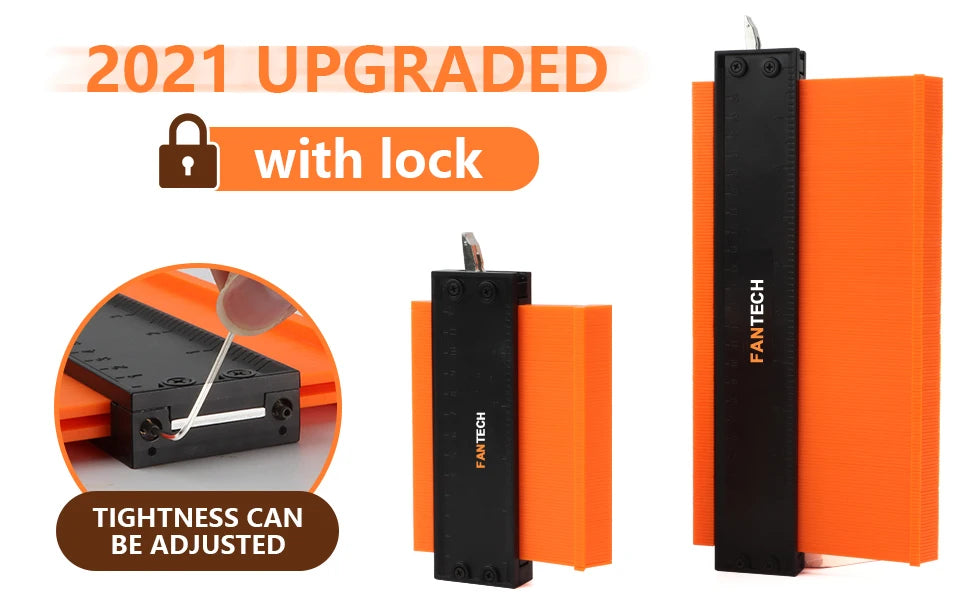 Contour Gauge Profile Duplicator Tool Adjustable Lock Alloy Edge Copy Shaping Wood Measure Ruler Laminate Tiles Wood Marking