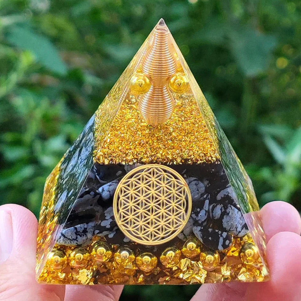 Orgonite Pyramid Crystals Natural Stone Orgone Energy Generator Healing Reiki Chakra Meditation Ornaments Crafts Office Decor