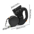 Automatic retractable two-end pet Dog leash with LED Light, 360 Swivel No Tangle for Each Adjustable Strap Auto Pet Leash Rope