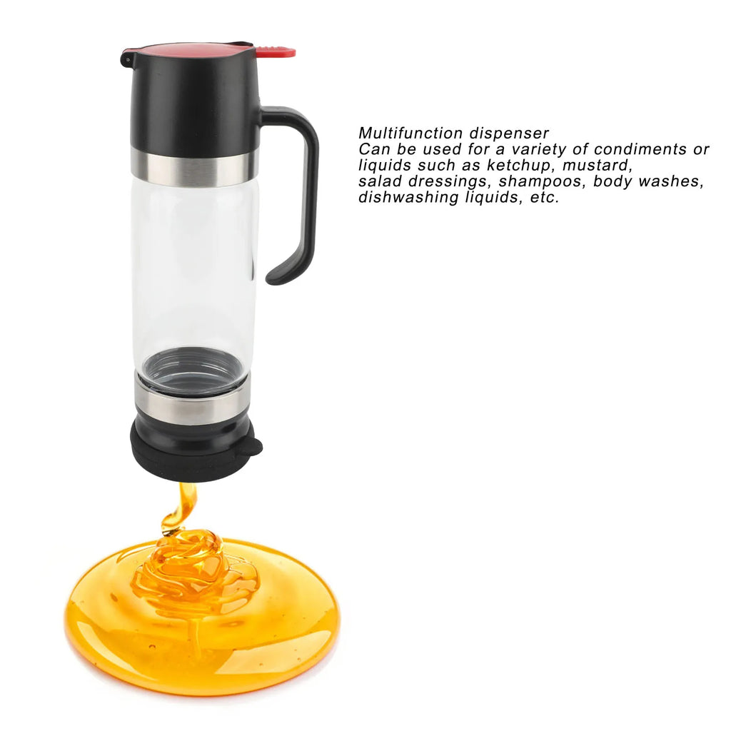 Honey Dispenser 350ml Clear Glass Syrup Dispenser with Handle Prevent Dripping Honey Container for Coffee Shops Restaurants Home