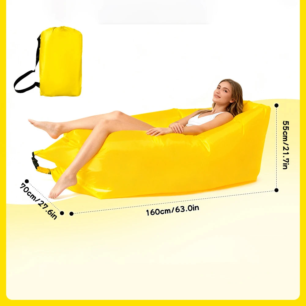 Multi Colored Single Lazy Inflatable Sofa Portable Outdoor Beach Air Sofa Bed Folding Camping Sleeping Bag for Comfortable Rest