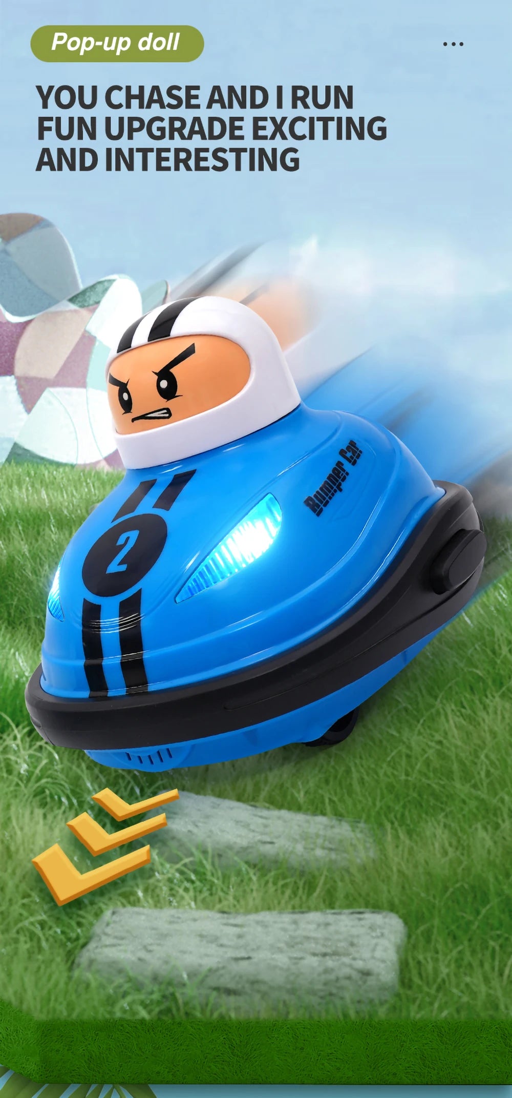 2025 RC Super Battle Bumper Car 2.4G Pop-up Doll Crash Bounce Ejection Light Children's Remote Control Toys Gift for Parenting