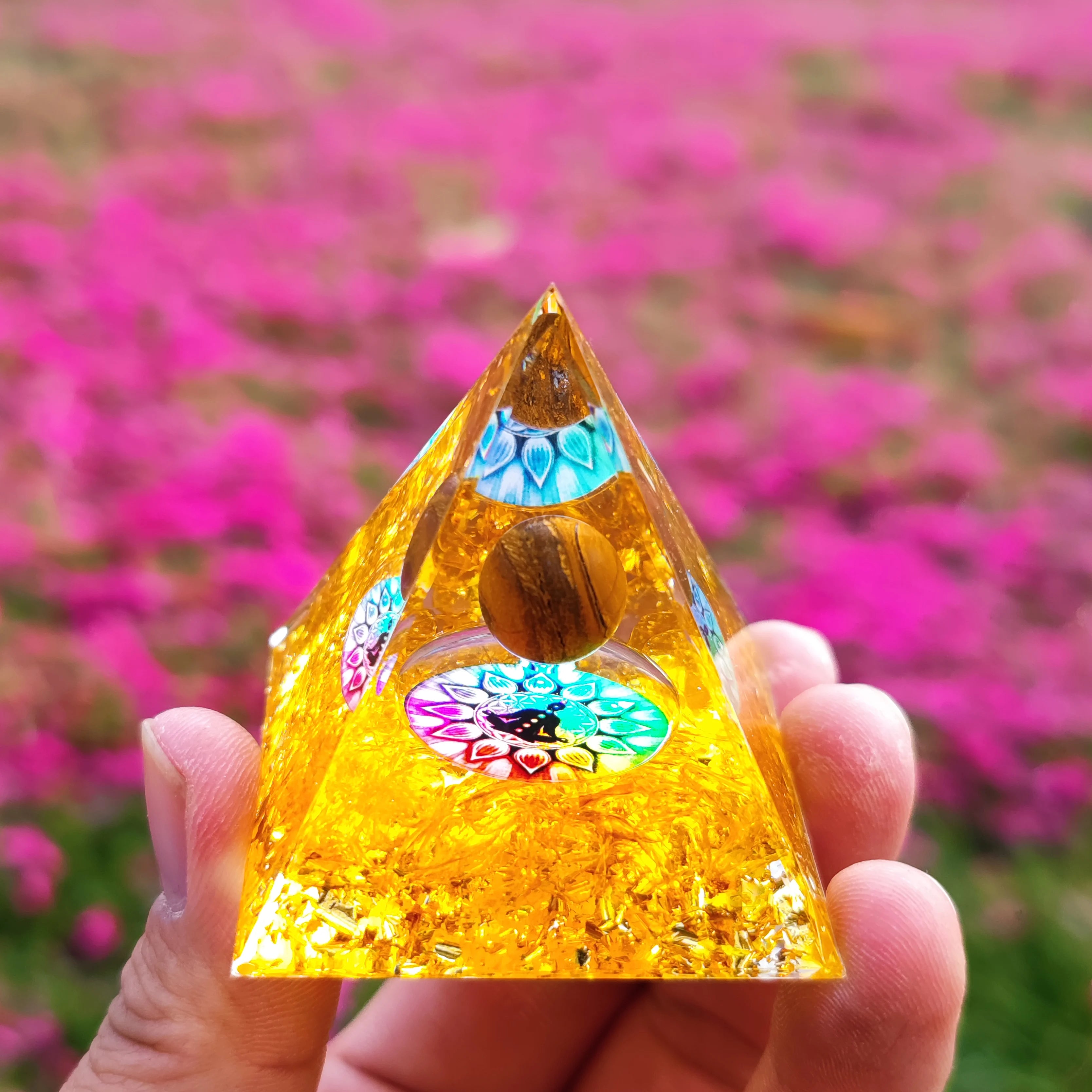 Orgonite Pyramid Crystals Natural Stone Orgone Energy Generator Healing Reiki Chakra Meditation Ornaments Crafts Office Decor