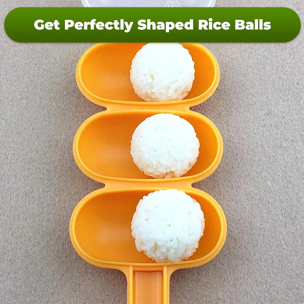 Rice Ball Maker Mold with Rice Paddle Rice Ball Shaker for Kids DIY Lunch Maker Mould with a Mini Rice scoop