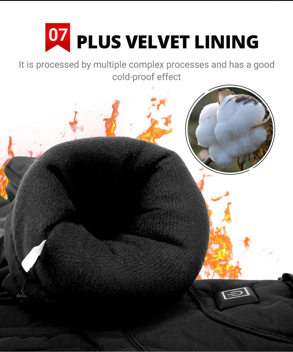 HEROBIKER Motorcycle Gloves Waterproof Heated Guantes Moto Touch Screen Battery Powered Motorbike Racing Riding Gloves Winter##