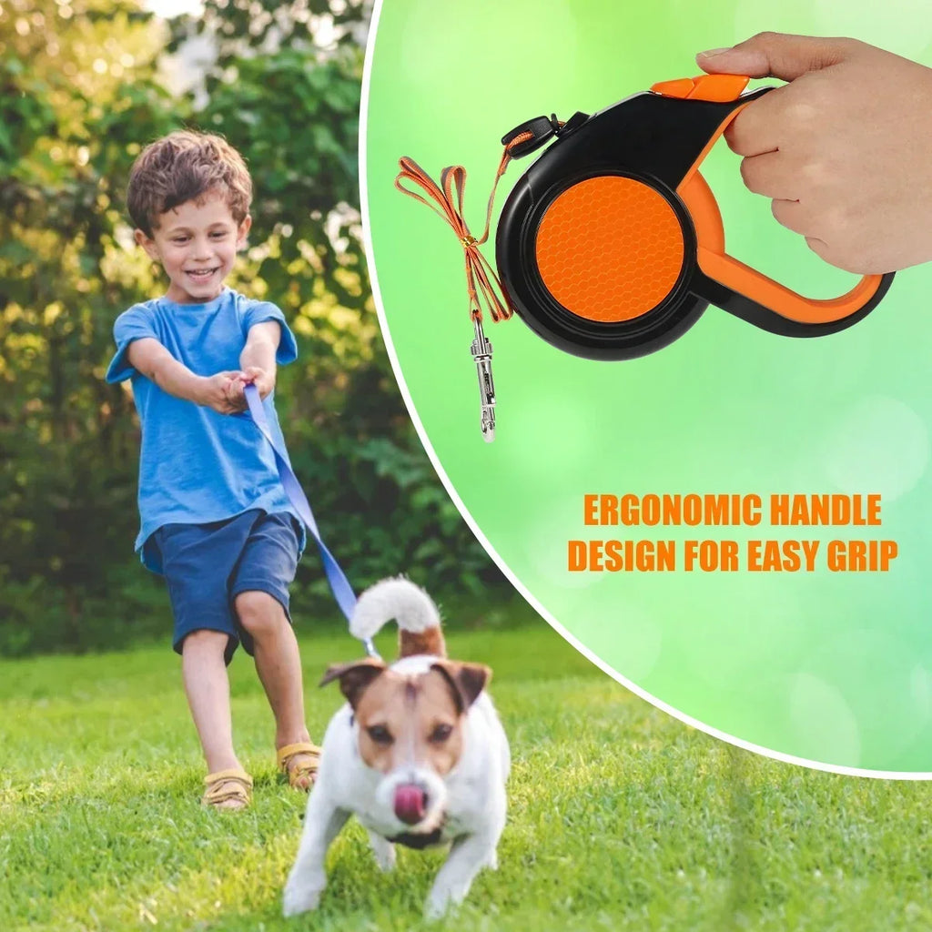 5m LED Flashlight Dog Leash Automatic Retractable Pet Luminous Straps Puppy Walking Night Outdoor Walking Non-Slip Handle