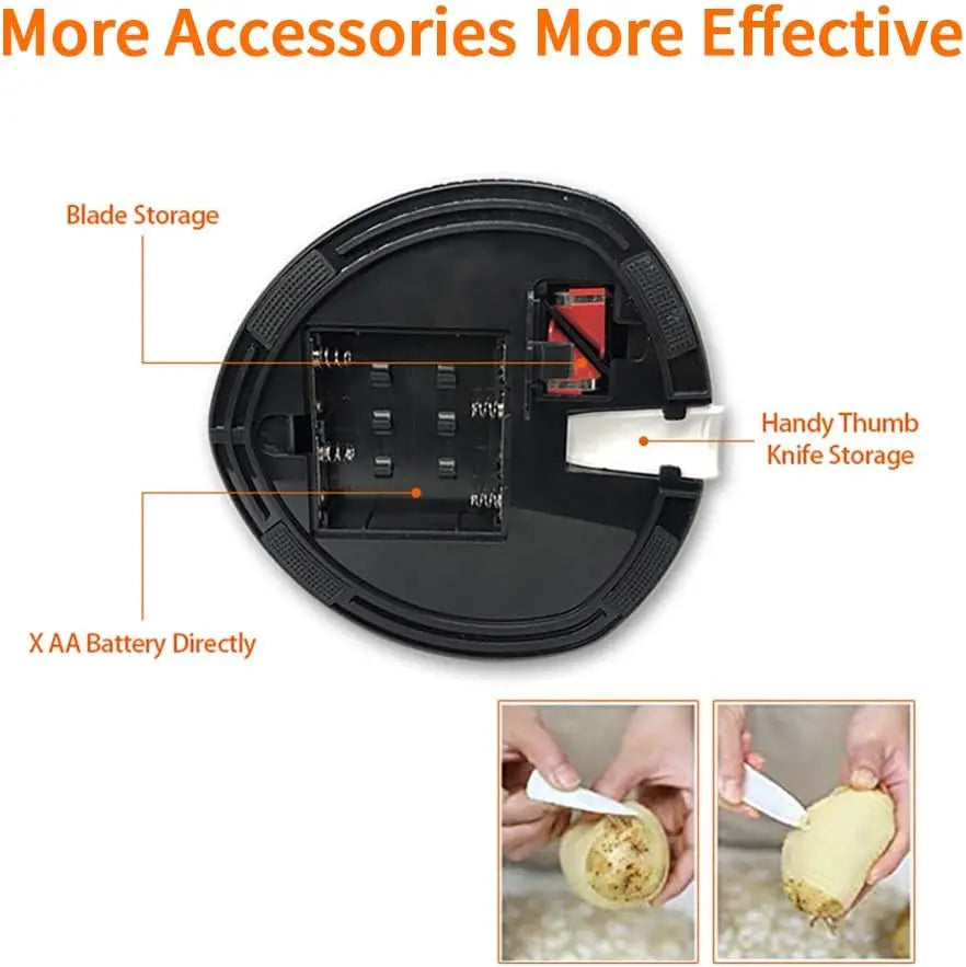 Electric Potato Peeler Multifunctional Fruit Peeler With Adapter And Spare Blades Kitchen Automatic Rotating Peeling Tool