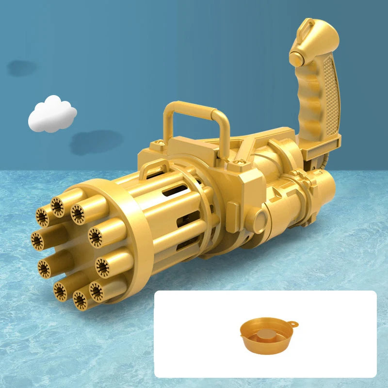 10 Hole Electric Gatling Bubble Machine Automatic Blower Soap Water Maker Gun for Children Summer Beach Outdoor Kids Toys