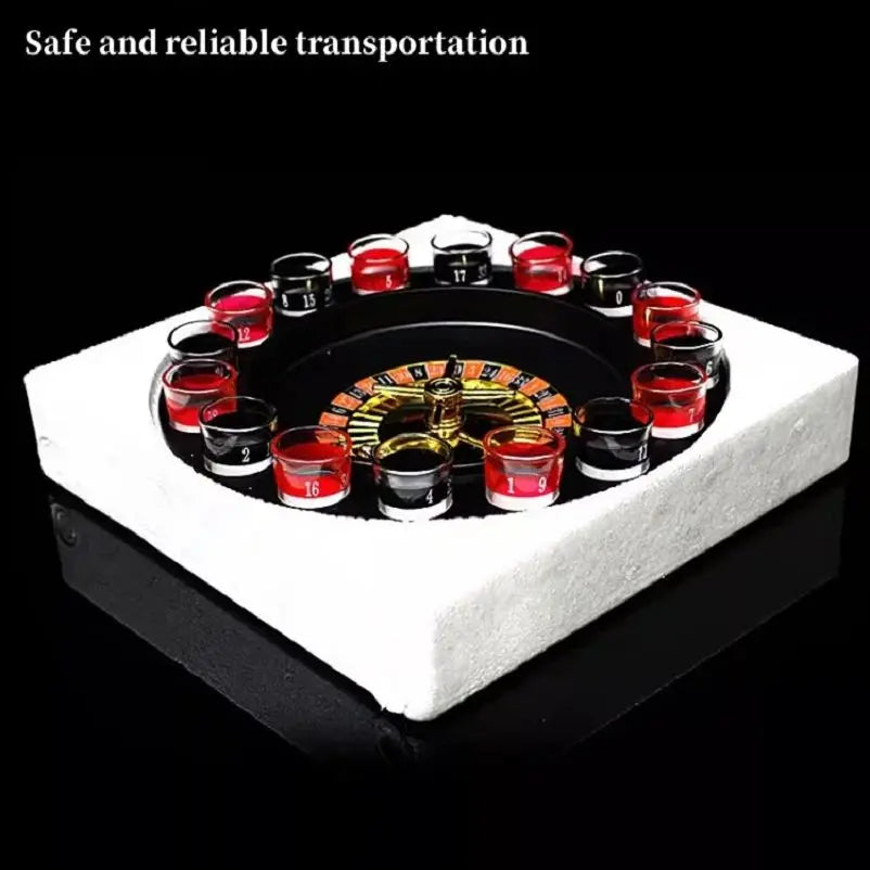 Bar Funny Tools Russia Turntable Shot Glass Drinking Game 16 Shot Glasses Set Bar Swivel Plate