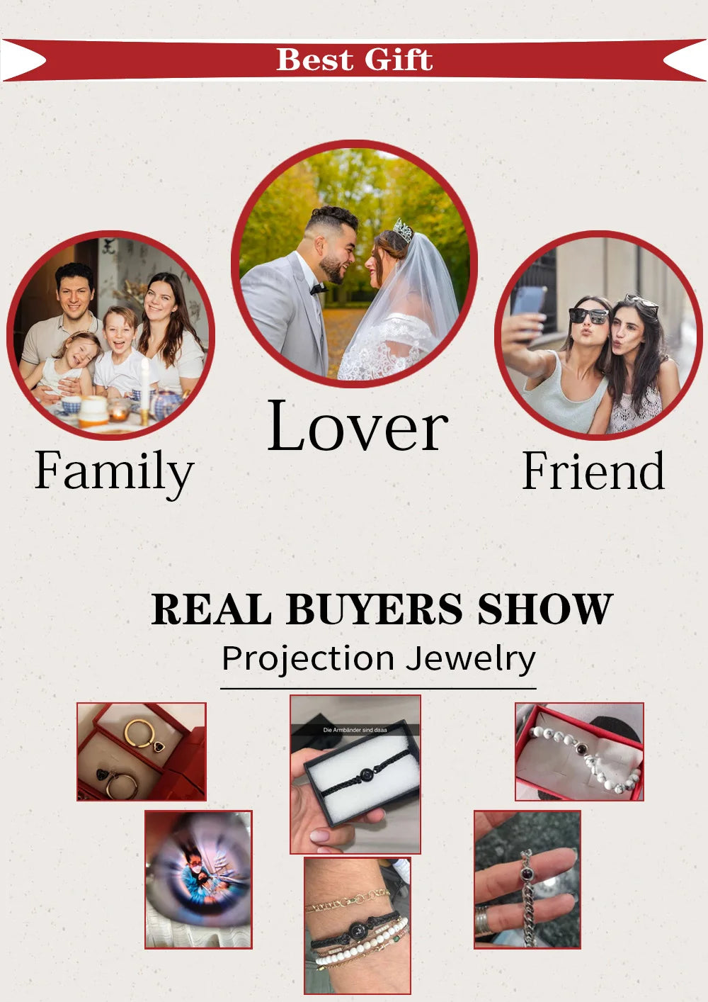 6mm Natrual Stone Custom Photo Projection Bracelet Personalized Beads Bracelets For Women Men Couples Anniversary Jewelry Gift