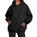 Women's Oversized Hoodie Fleece Lined Comfortable Street Style Long Sleeve Polyester Casual Sweatshirt Autumn Winter New Arrival