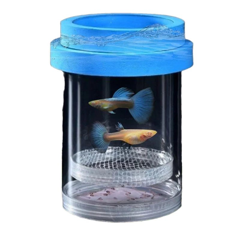 【E】Floating Fish Breeding Isolation Box With Suction Cups 270°Flowing Water Propagation Separate Parent And Baby Fishes