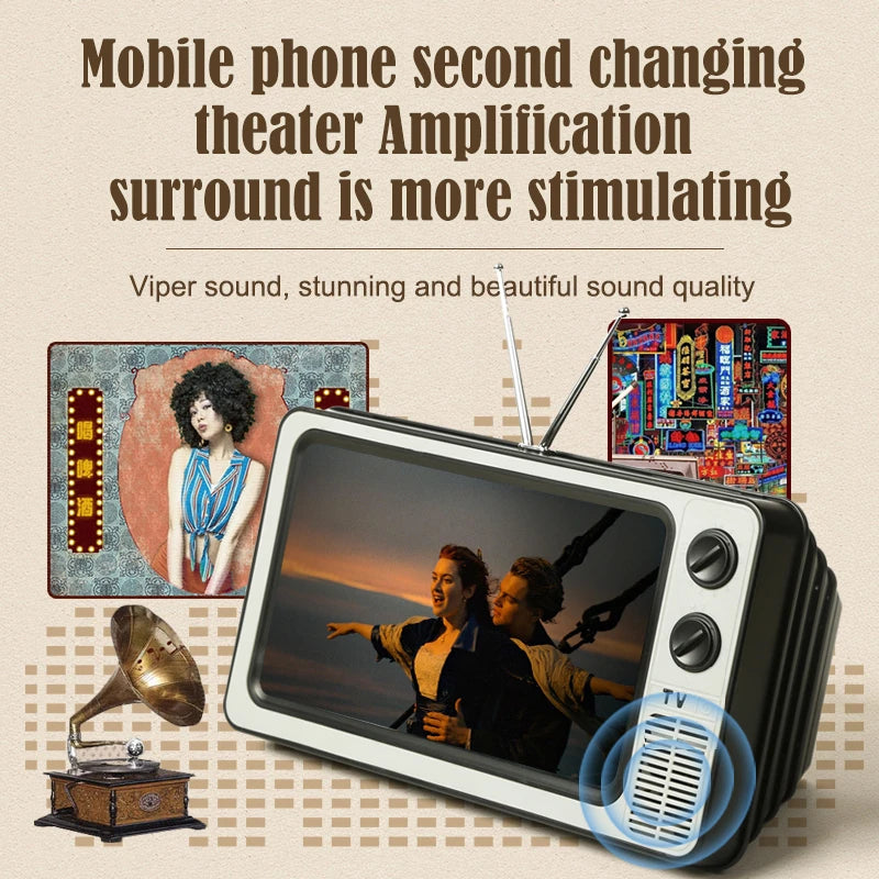 Phone Screen Magnifier Enlarged Expand Stand Phone Holder HD Video Amplifier Eyes Protection Retro TV Box For Iphone Xiaomi