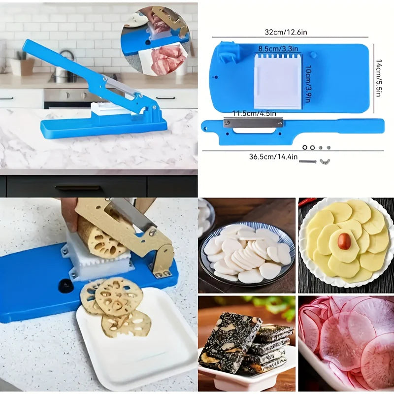 New Frozen Meat Slicer Chopper - No Batteries, Easy Assemble. Perfect For Vegetables & Fruits. Your Essential Kitchen Helper