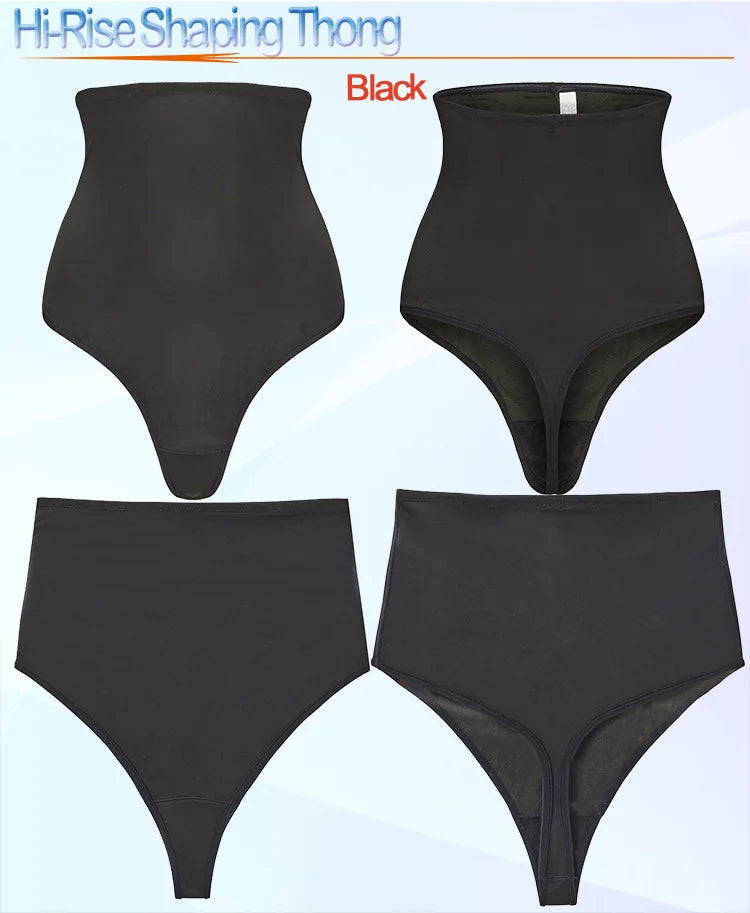 Cross-border Women's High Waist ThongT-back Tummy Control Panties with Non-slip Waistband Strong Waist Cinching and shaper
