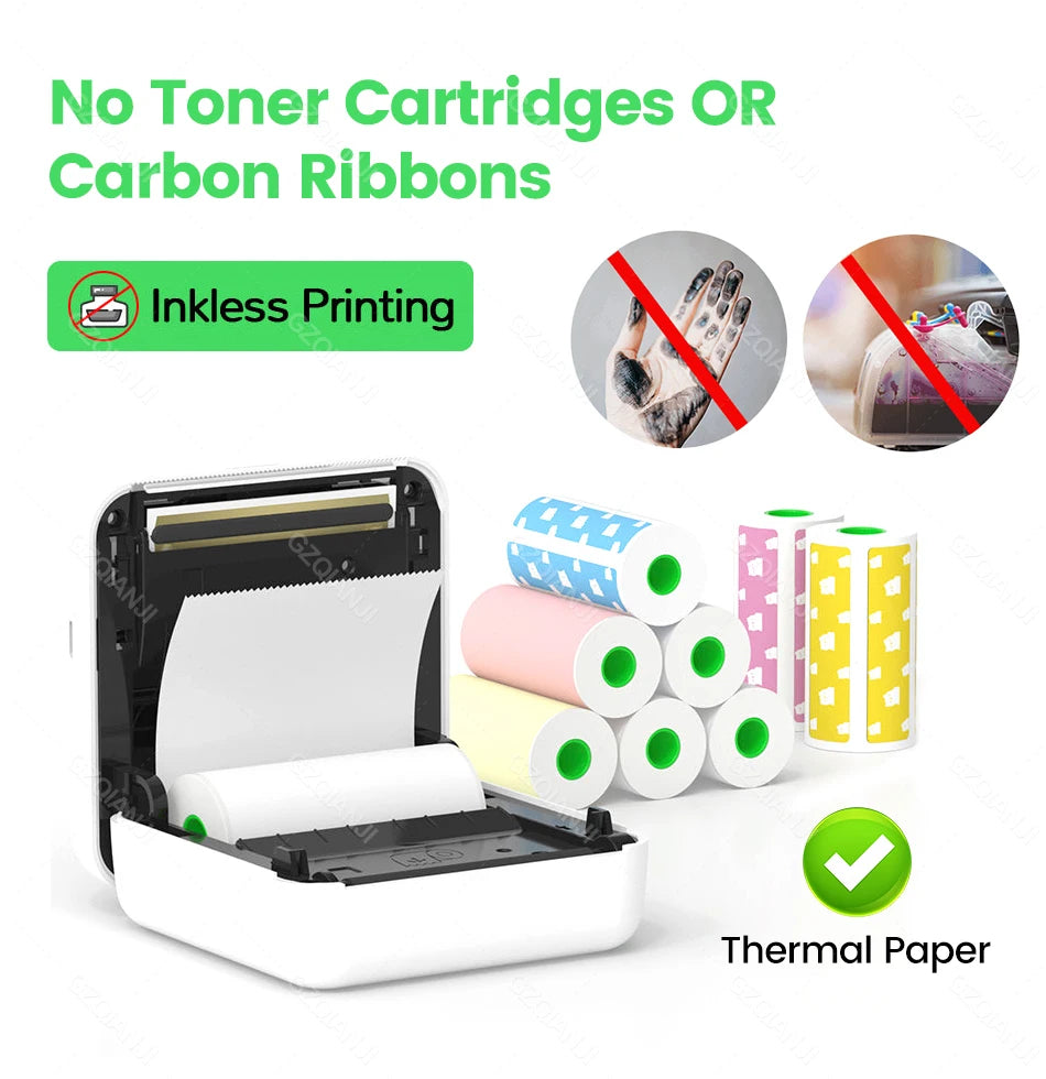 7 Colors Peripage A6 304DPI Mini Photo Printer Notes Sticker Label Printing Machine Bluetooth Portable Wireless Printer Marker