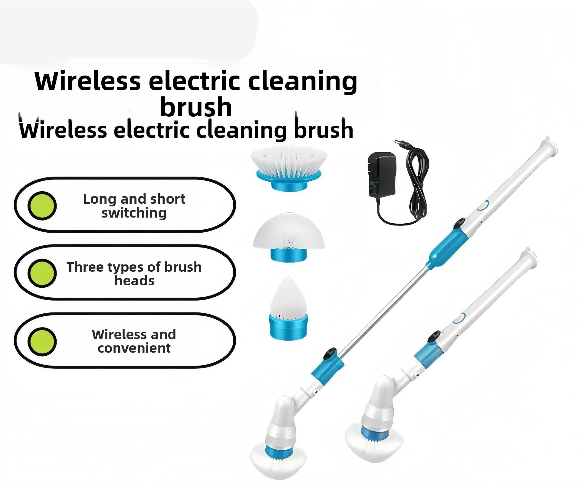 Electric Cleaning Brush Multifunctional Household Bathroom Floor Corner Gap Shower Room Glass Brush