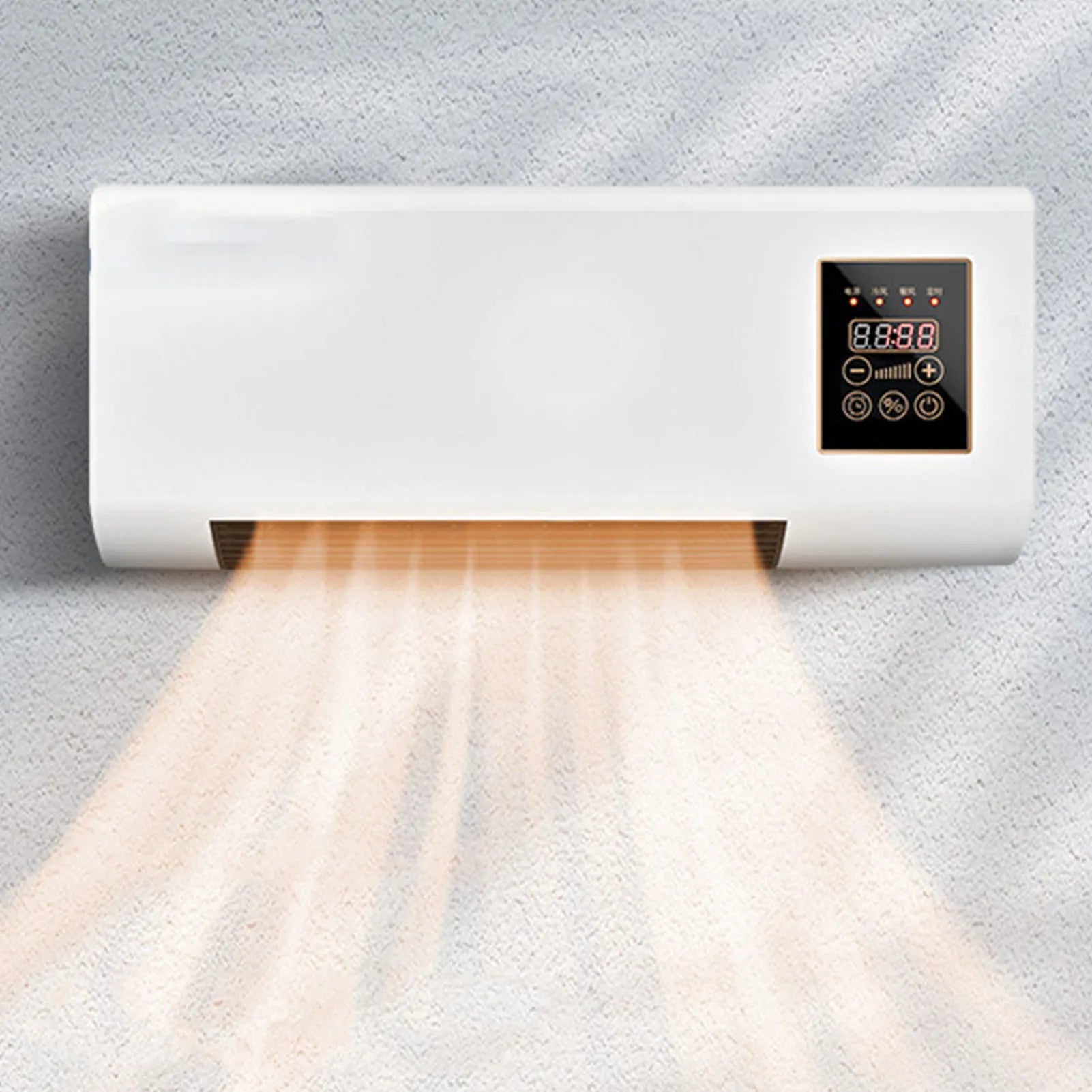 2 in 1  Portable Air Conditioning Cool Warm Dual Use Wall Mounted Heater 1800W Wall Mounted with Remote Control for Bedroom