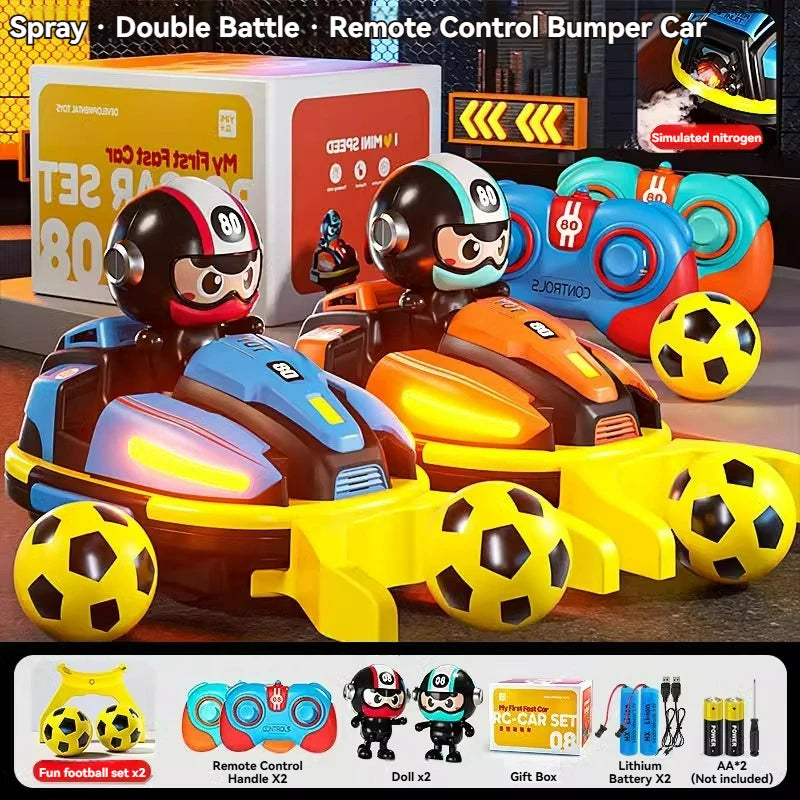 RC Bumper Car Football Battle Sports Game Toy 2.4G Remote Control Catapult Drift Doll Karting Toy with Music Light Toy Boy Gifts