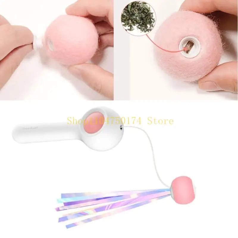 Retractable Wand Toy Tassel Toy Long Tease Wand with Ball top sale