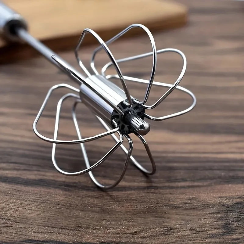 Stainless Steel Egg Beater Durable Semi-Automatic Mixer for Effortless Egg Cream Mixing Stirring and Beating for Kitchen Baking