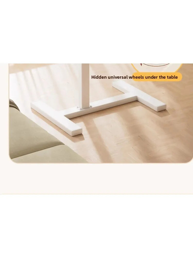 Height Adjustable Mobile Laptop Desk with Wheels Multi-Purpose Rolling Tray Table for Standing Workstation Use in Living Room